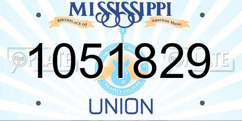 1051829 Mississippi License Plate