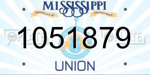 1051879 Mississippi License Plate