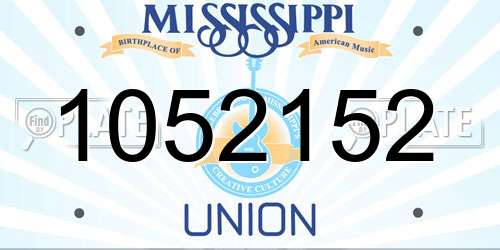 1052152 Mississippi License Plate