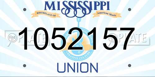 1052157 Mississippi License Plate