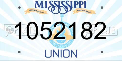 1052182 Mississippi License Plate
