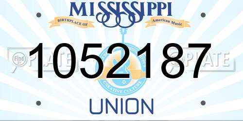 1052187 Mississippi License Plate