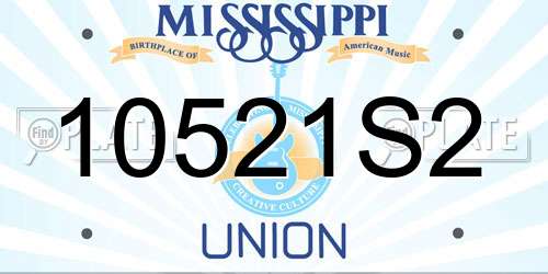 10521S2 Mississippi License Plate