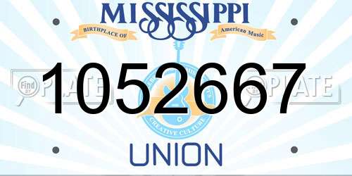 1052667 Mississippi License Plate