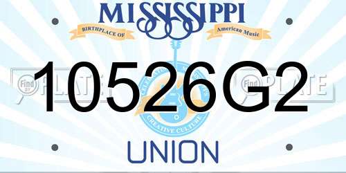 10526G2 Mississippi License Plate