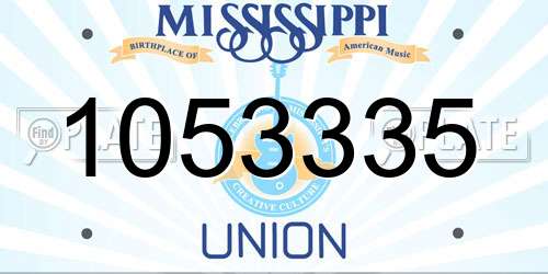 1053335 Mississippi License Plate