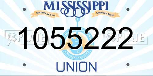1055222 Mississippi License Plate