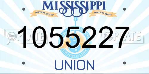 1055227 Mississippi License Plate