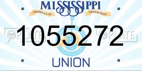 1055272 Mississippi License Plate