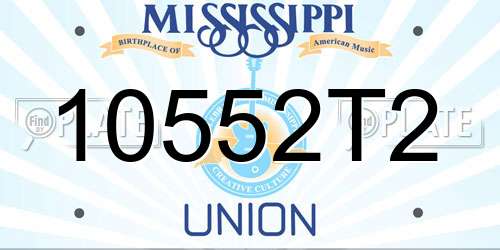 10552T2 Mississippi License Plate