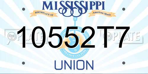 10552T7 Mississippi License Plate