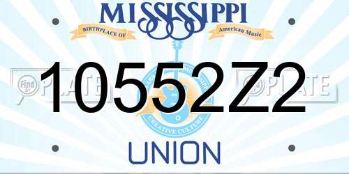 10552Z2 Mississippi License Plate