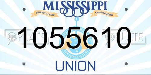 1055610 Mississippi License Plate