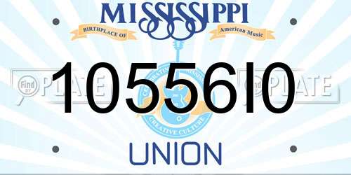 10556I0 Mississippi License Plate