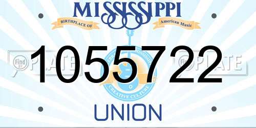 1055722 Mississippi License Plate