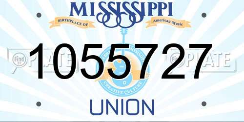 1055727 Mississippi License Plate