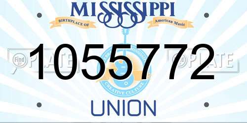 1055772 Mississippi License Plate