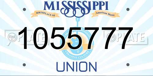 1055777 Mississippi License Plate