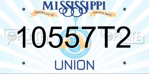 10557T2 Mississippi License Plate