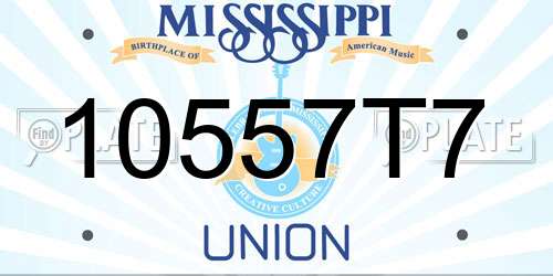 10557T7 Mississippi License Plate