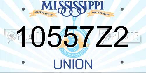 10557Z2 Mississippi License Plate