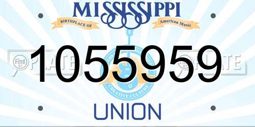 1055959 Mississippi License Plate