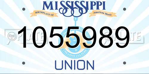 1055989 Mississippi License Plate