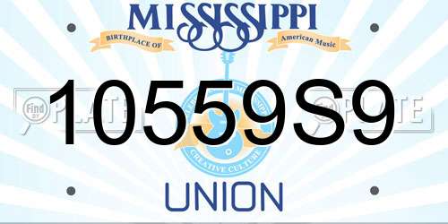10559S9 Mississippi License Plate