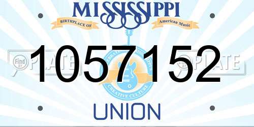 1057152 Mississippi License Plate