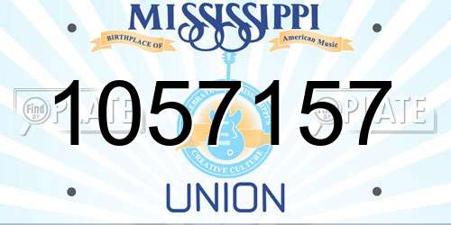 1057157 Mississippi License Plate