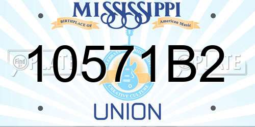 10571B2 Mississippi License Plate