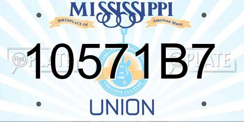 10571B7 Mississippi License Plate
