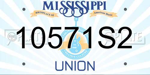 10571S2 Mississippi License Plate