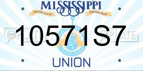 10571S7 Mississippi License Plate