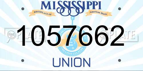 1057662 Mississippi License Plate