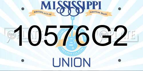 10576G2 Mississippi License Plate