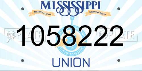 1058222 Mississippi License Plate