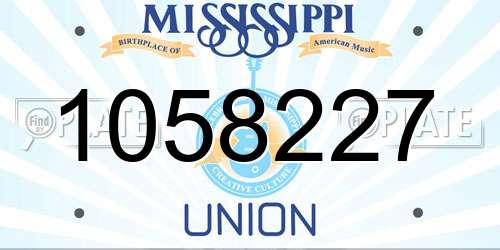 1058227 Mississippi License Plate