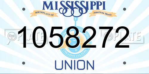 1058272 Mississippi License Plate