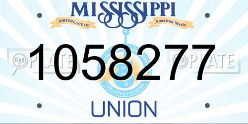 1058277 Mississippi License Plate