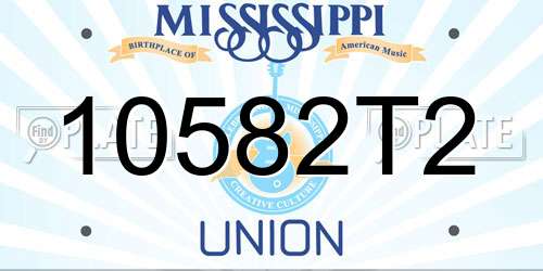 10582T2 Mississippi License Plate