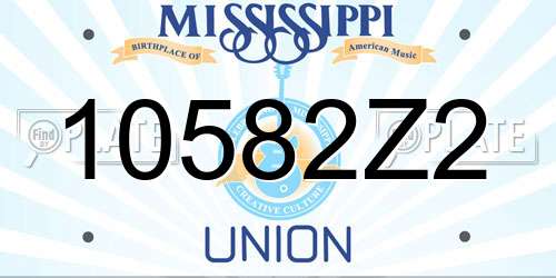 10582Z2 Mississippi License Plate
