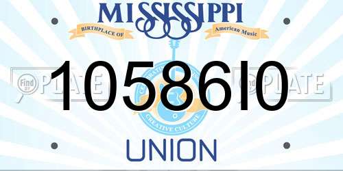10586I0 Mississippi License Plate
