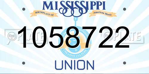 1058722 Mississippi License Plate