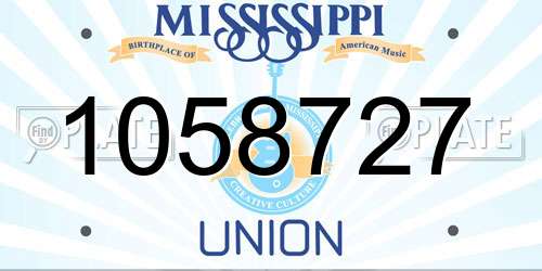 1058727 Mississippi License Plate