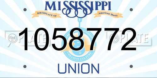 1058772 Mississippi License Plate