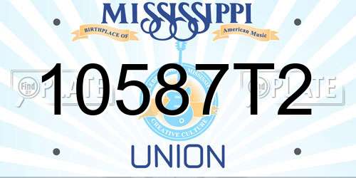 10587T2 Mississippi License Plate