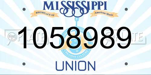 1058989 Mississippi License Plate