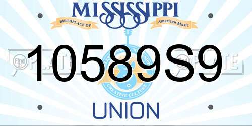 10589S9 Mississippi License Plate