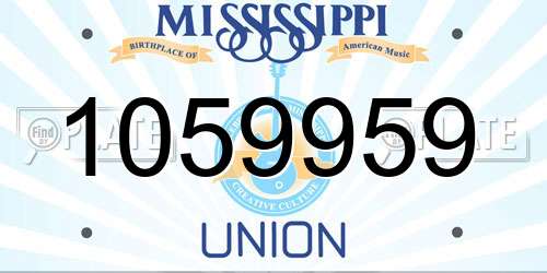 1059959 Mississippi License Plate